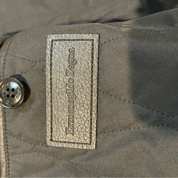 Ermenegildo Zegna wool and cashmere blend jacket - lamb skin leather details.